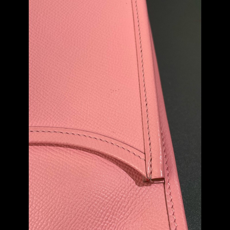 HERMES Evelyne 伊芙琳 E皮 29 T刻 奶昔粉 銀扣-20