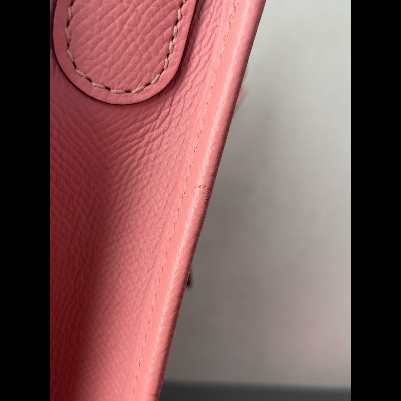 HERMES Evelyne 伊芙琳 E皮 29 T刻 奶昔粉 銀扣-22
