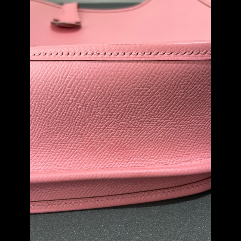 HERMES Evelyne 伊芙琳 E皮 29 T刻 奶昔粉 銀扣-23