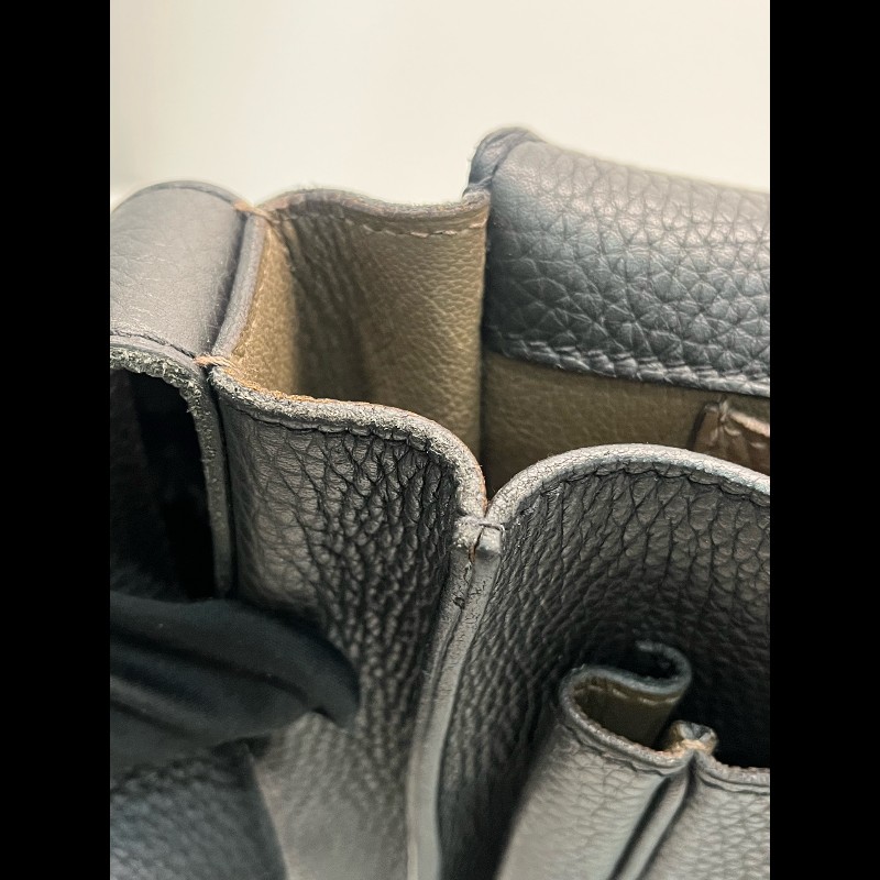 Hermes Steve 33 黑色郵差翻蓋肩背包斜背包-6