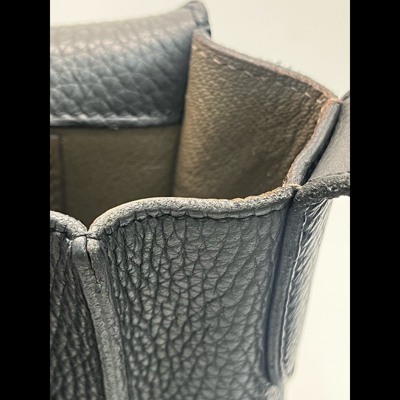 Hermes Steve 33 黑色郵差翻蓋肩背包斜背包-7