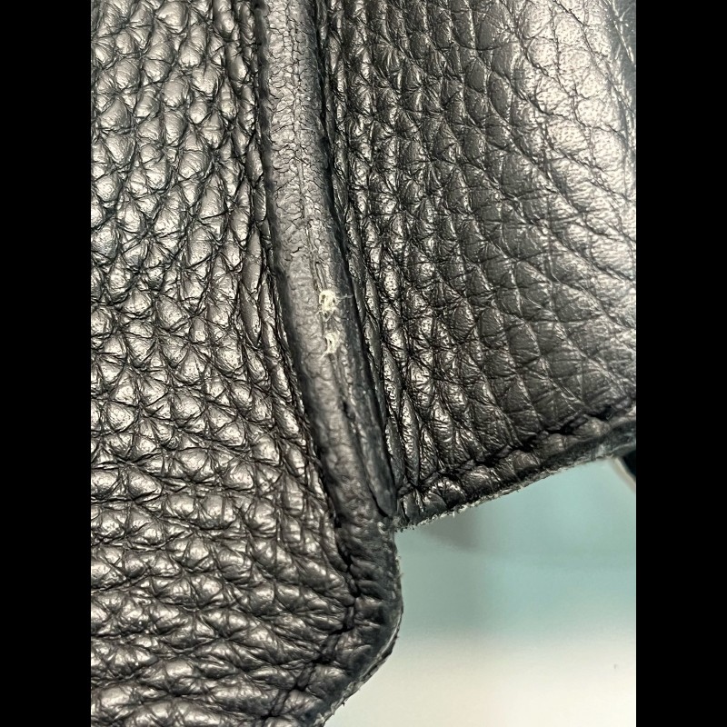 Hermes Steve 33 黑色郵差翻蓋肩背包斜背包-10