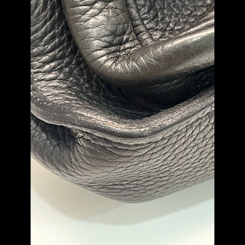 Hermes Steve 33 黑色郵差翻蓋肩背包斜背包-12