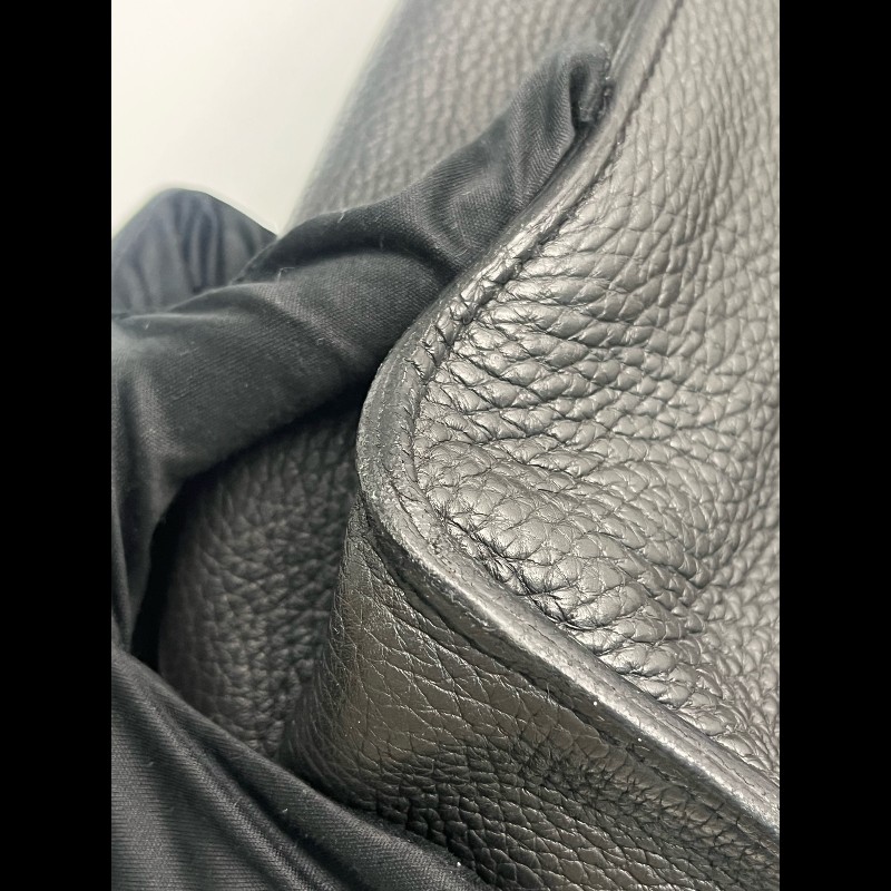 Hermes Steve 33 黑色郵差翻蓋肩背包斜背包-14