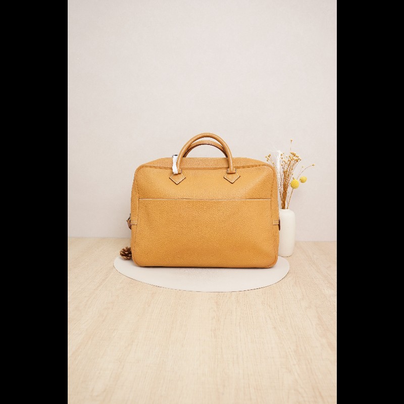 HERMES 黃色手提包-1