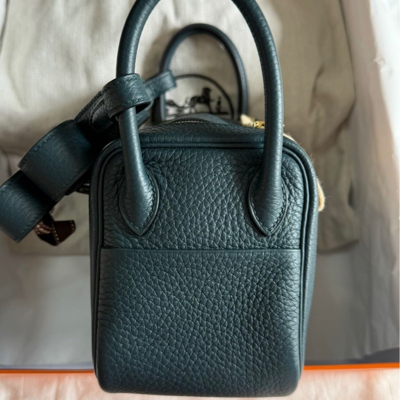 🌈Hermes💚Mini Lindy一代💚松柏綠金扣🌟99新🌟TC皮🌟-2