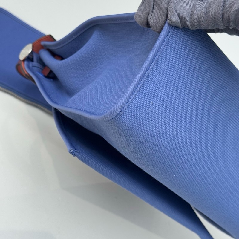 Hermes herbag31藍色拼馬鞍紅肩背包-4