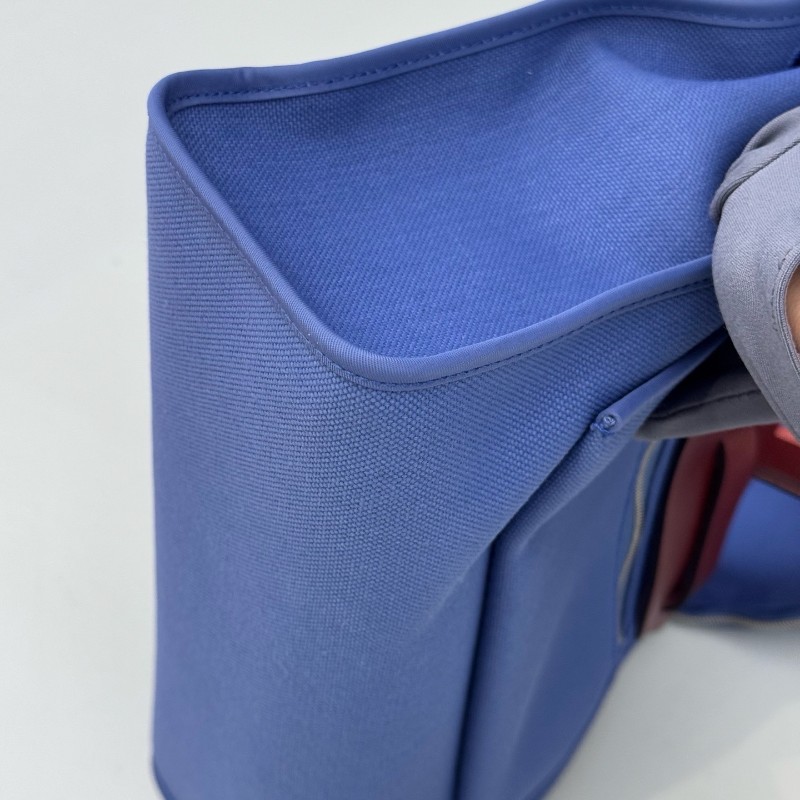 Hermes herbag31藍色拼馬鞍紅肩背包-6