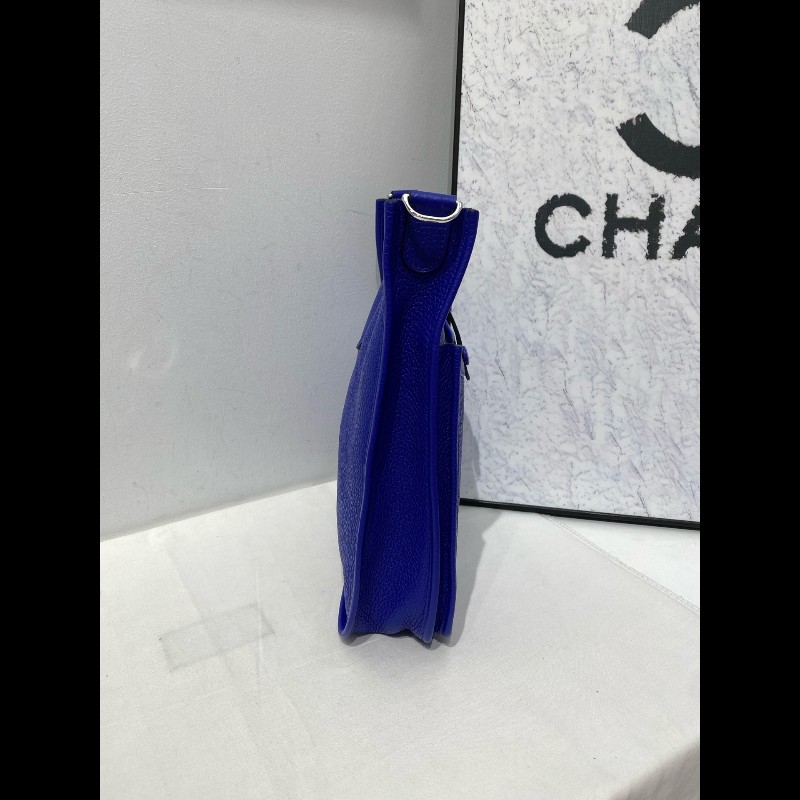 Hermes 伊芙琳 Evelyne 29 單肩包斜挎包 藍色銀扣-2