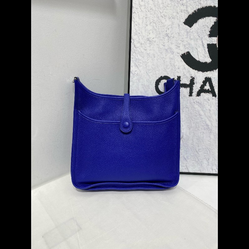 Hermes 伊芙琳 Evelyne 29 單肩包斜挎包 藍色銀扣-3