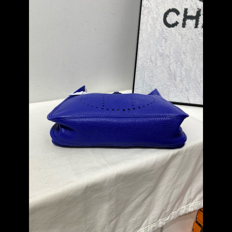 Hermes 伊芙琳 Evelyne 29 單肩包斜挎包 藍色銀扣-5