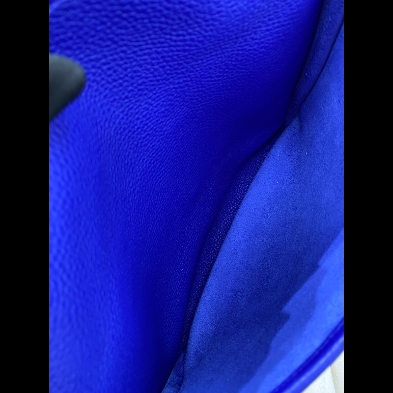 Hermes 伊芙琳 Evelyne 29 單肩包斜挎包 藍色銀扣-14