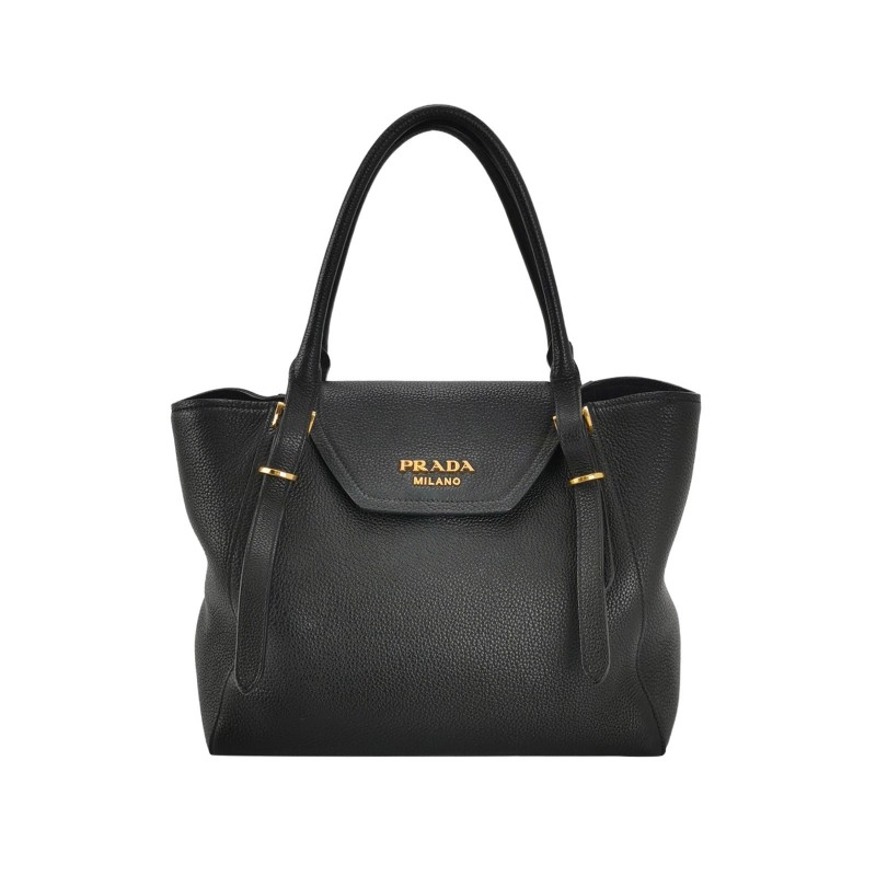 Prada 牛皮黑色手提包肩背包-0