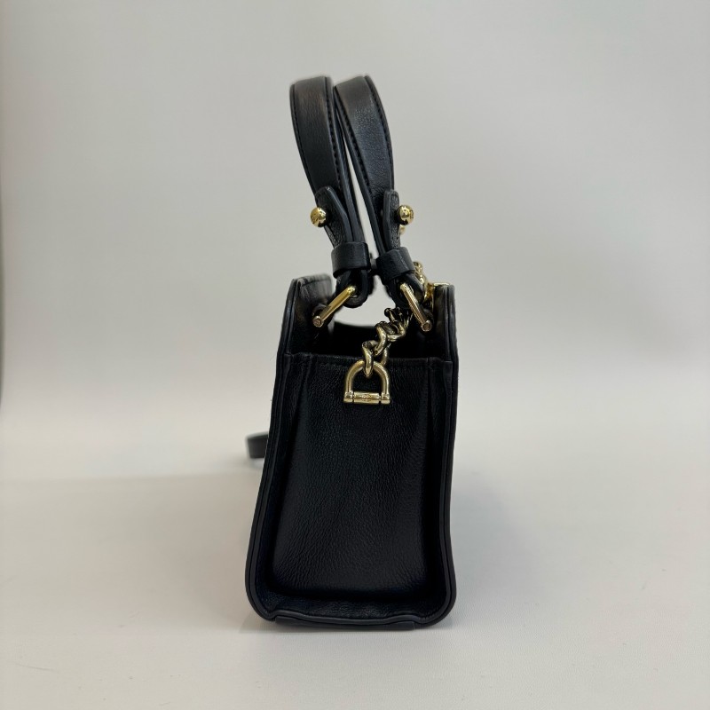 Chanel 黑金荔枝牛皮菱格紋手提包肩背包-3