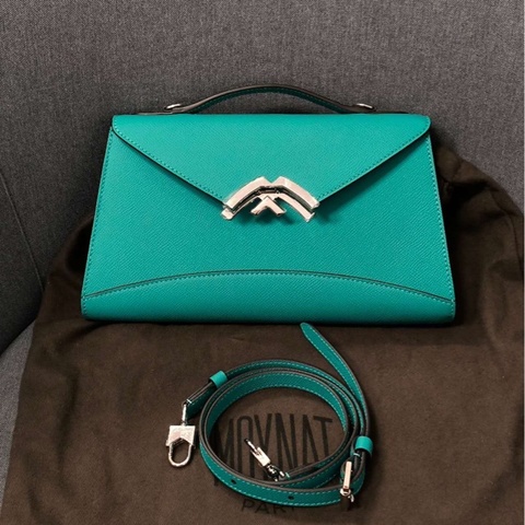 Moynat Gabrielle Clutch側背包/手拿包 湖水藍綠