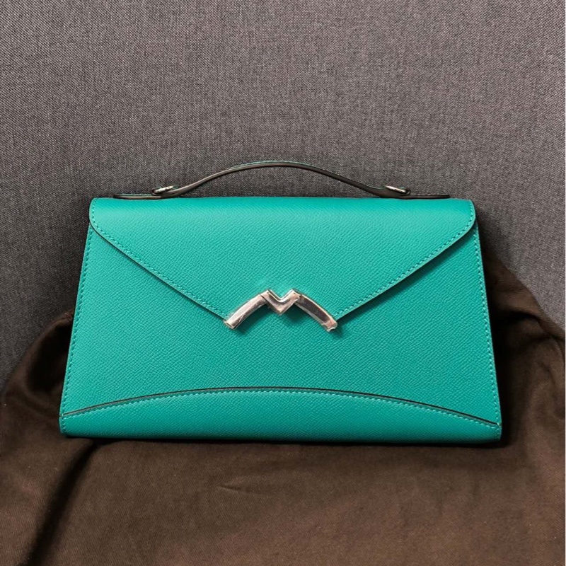 Moynat Gabrielle Clutch側背包/手拿包 湖水藍綠-1