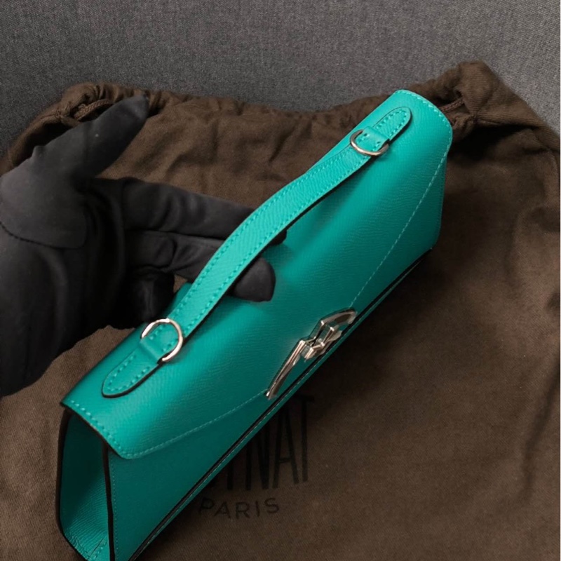 Moynat Gabrielle Clutch側背包/手拿包 湖水藍綠-2