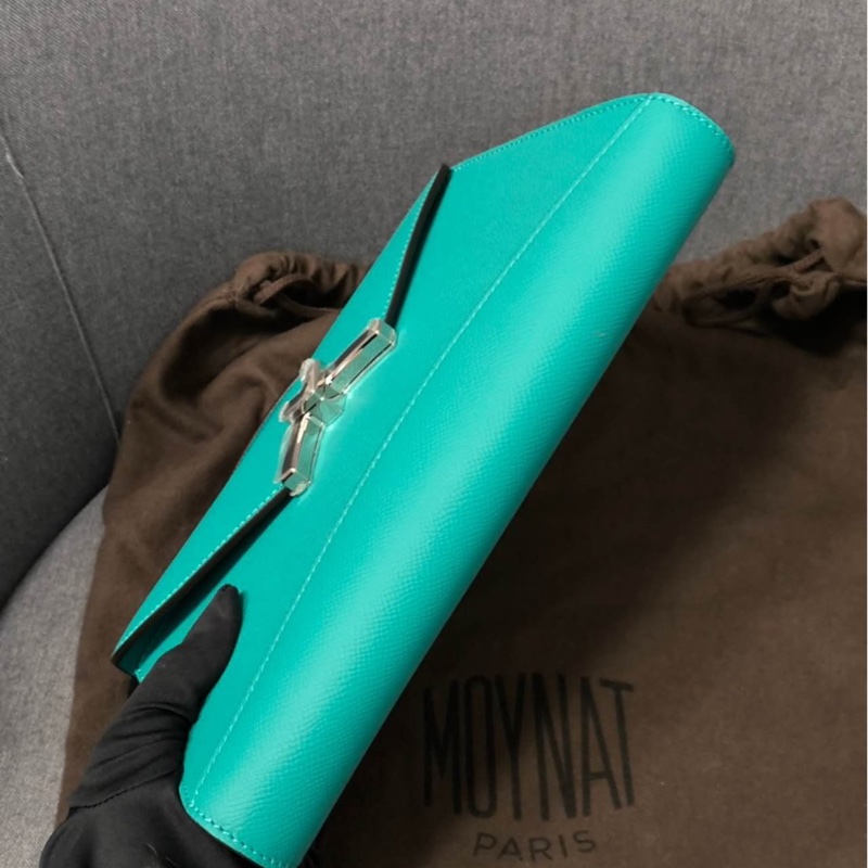 Moynat Gabrielle Clutch側背包/手拿包 湖水藍綠-4
