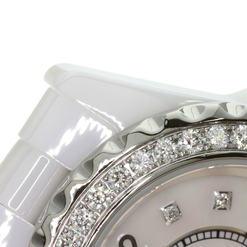 香奈兒 H2572 J12 29毫米 8 鑽石錶圈 陶瓷/陶瓷 女士腕錶-12