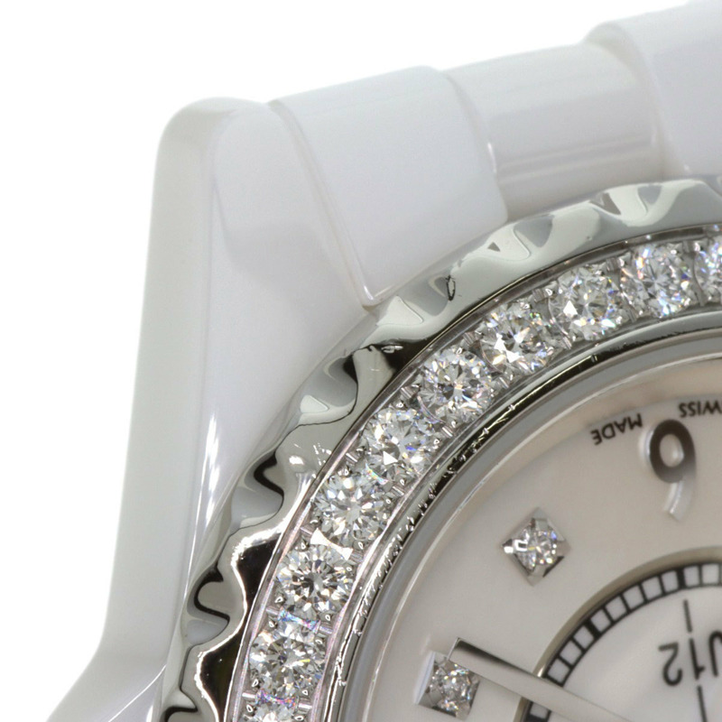 香奈兒 H2572 J12 29毫米 8 鑽石錶圈 陶瓷/陶瓷 女士腕錶-13