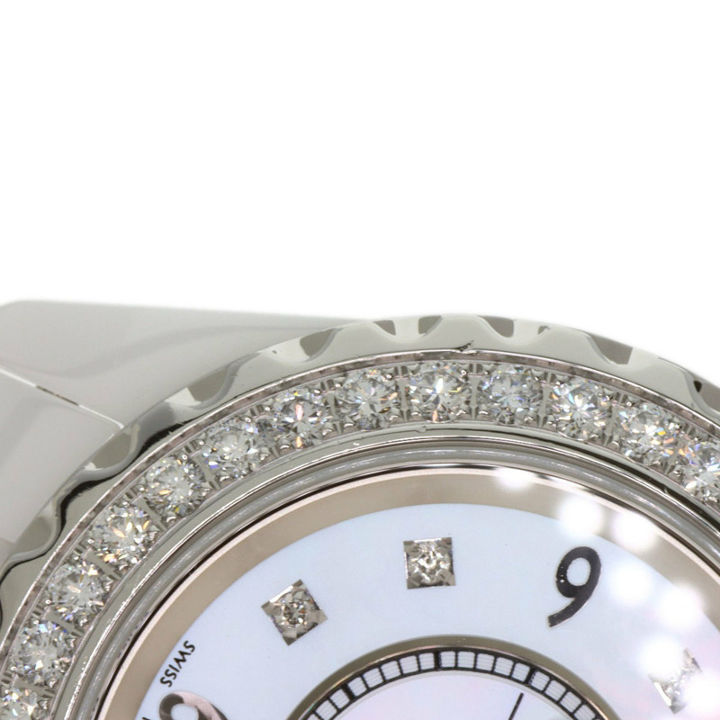 香奈兒 H2572 J12 29毫米 8 鑽石錶圈 陶瓷/陶瓷 女士腕錶-17