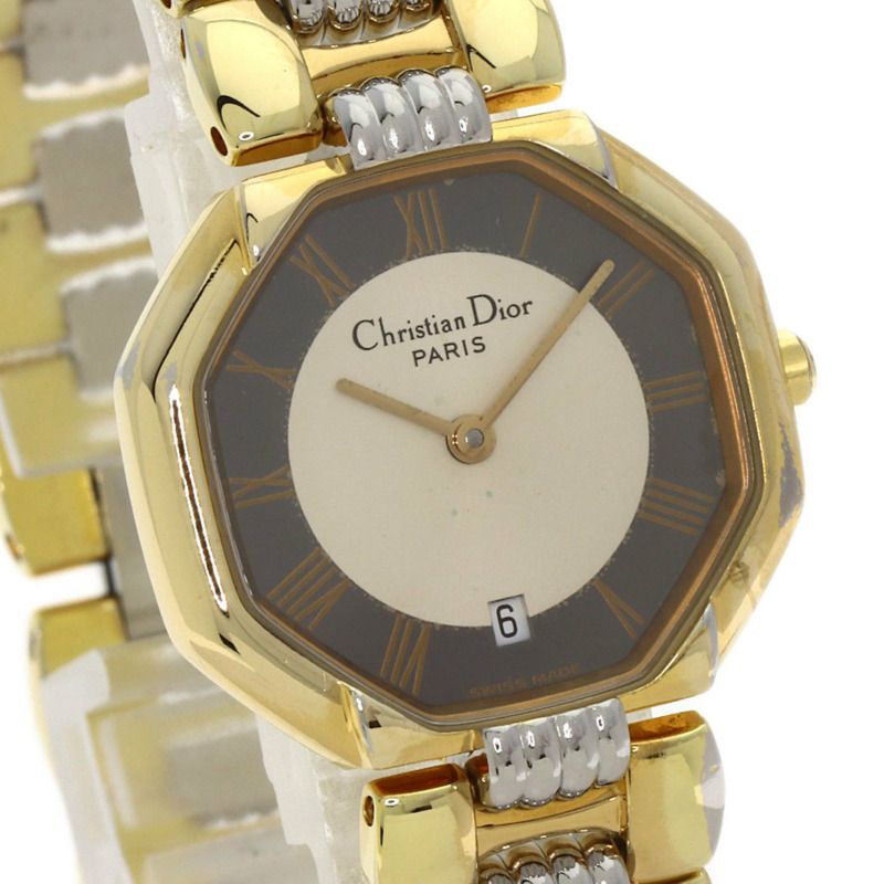 Christian Dior D48-133 八角形腕錶,不鏽鋼/SSxGP/GP,女士款-3