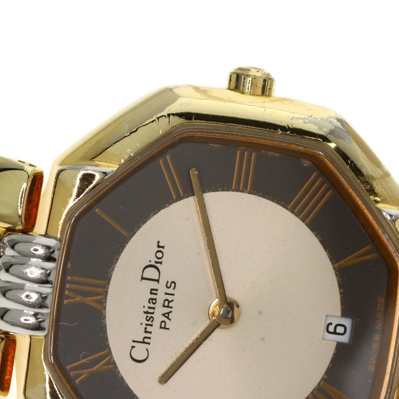 Christian Dior D48-133 八角形腕錶,不鏽鋼/SSxGP/GP,女士款-12