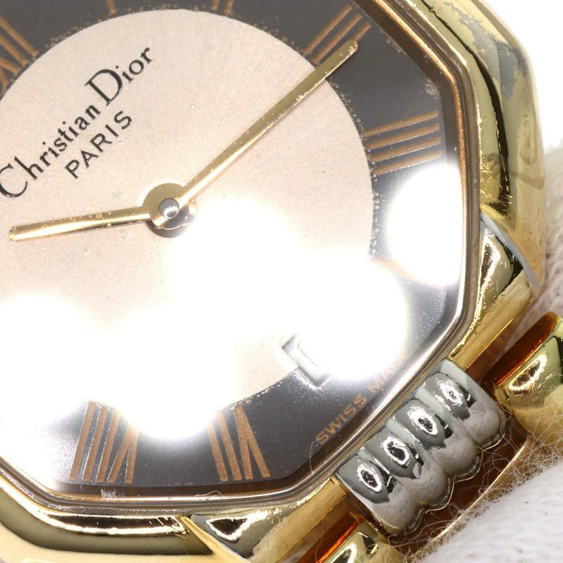 Christian Dior D48-133 八角形腕錶,不鏽鋼/SSxGP/GP,女士款-24