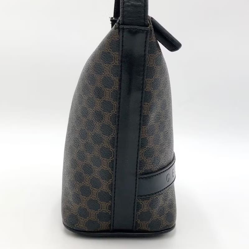 【LA LUNE】中古包 Celine黑色老花飯盒包 腋下包 側背包 單肩包 二手古董包-3