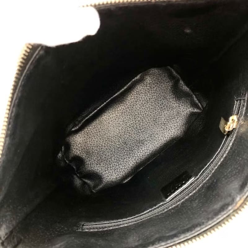 【LA LUNE】中古包 Celine黑色老花飯盒包 腋下包 側背包 單肩包 二手古董包-6