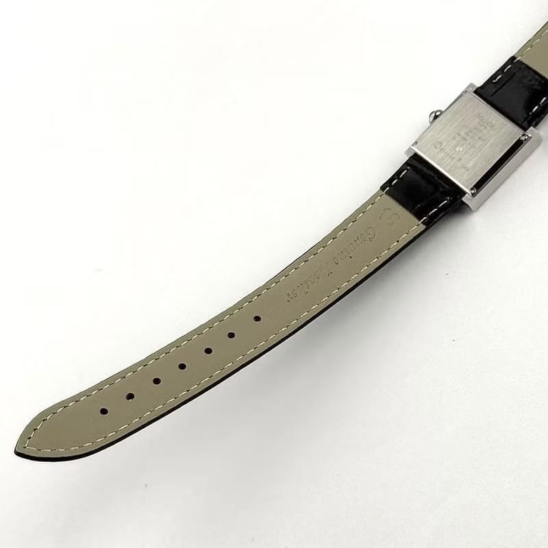 【LA LUNE】稀有中古Chanel Mademoiselle黑色石英古董錶 皮革帶 二手錶 女裝-5