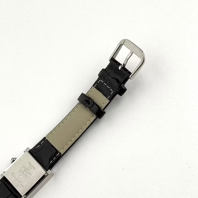 【LA LUNE】稀有中古Chanel Mademoiselle黑色石英古董錶 皮革帶 二手錶 女裝-8