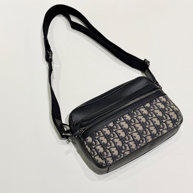 DIOR - Dior  Oblique Rider 2.0 米色緹花拉鍊郵差包-0