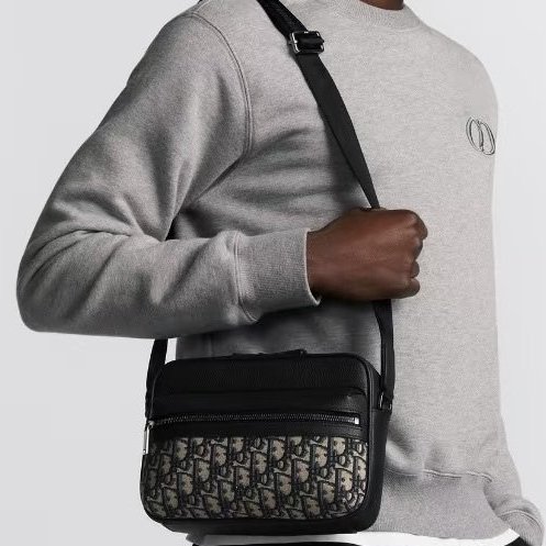 DIOR - Dior  Oblique Rider 2.0 米色緹花拉鍊郵差包-2