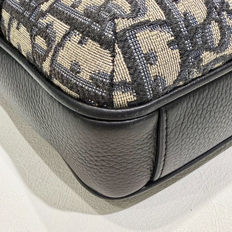 DIOR - Dior  Oblique Rider 2.0 米色緹花拉鍊郵差包-5