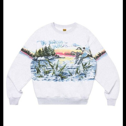 human made hunting sweatshirt Grey  鴨子 灰  厚大學T
