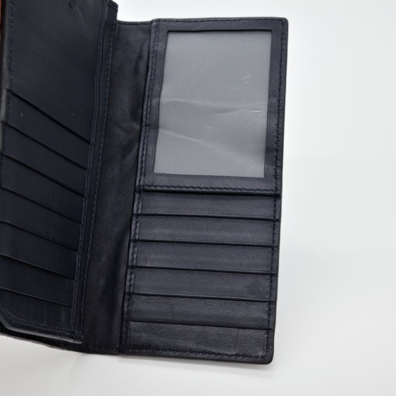 Gucci 古馳 Guccissima 黑色 壓紋牛皮 摺疊對開多卡 皮夾長夾-7