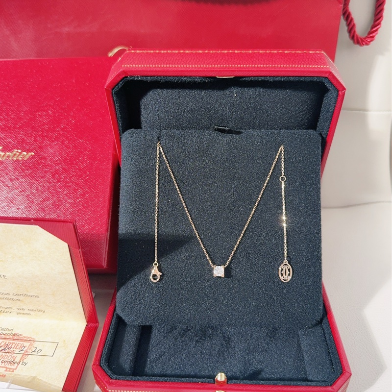 Cartier卡地亚 C DE CARTIER 玫瑰金单钻牛头石项链-2