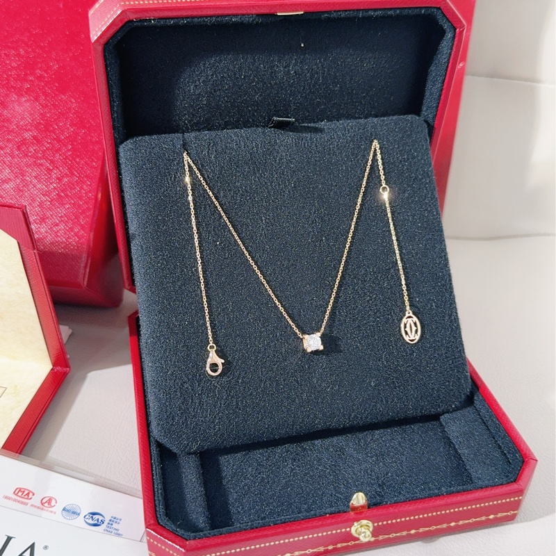 Cartier卡地亚 C DE CARTIER 玫瑰金单钻牛头石项链-3