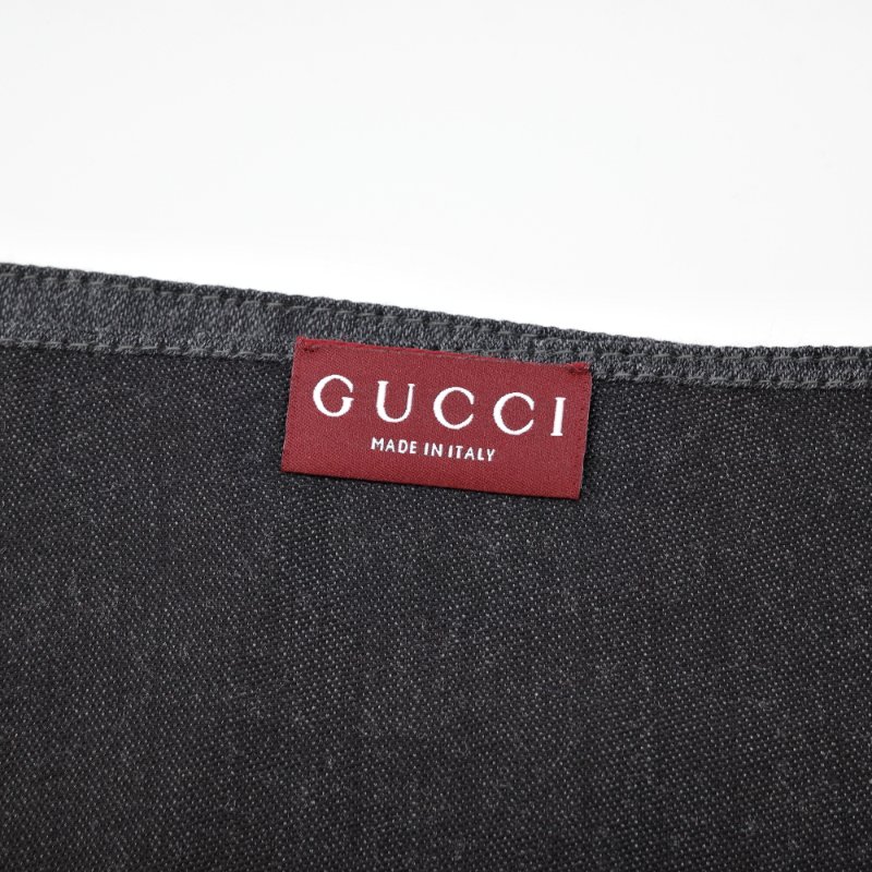 超級新【CP 精選🌟錯過拍大腿】Gucci 古馳 雙G緹花 黑灰 羊毛絲綢 披肩圍巾 大絲巾 聖誕好禮🎁-5