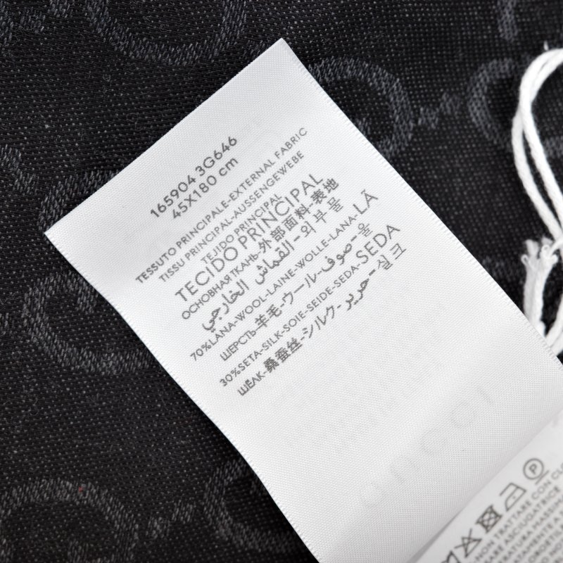 超級新【CP 精選🌟錯過拍大腿】Gucci 古馳 雙G緹花 黑灰 羊毛絲綢 披肩圍巾 大絲巾 聖誕好禮🎁-6