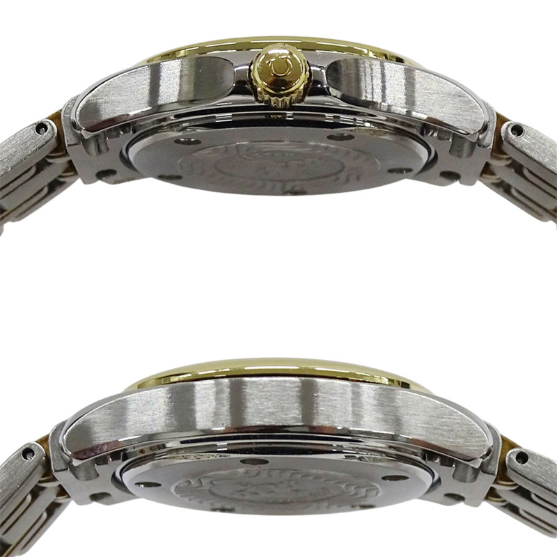 歐米茄海馬系列 2371.21 女士腕錶，120公尺防水，日期顯示，石英機芯，QZ系列，不鏽鋼錶殼，黃金錶殼，拋光黃色錶盤-2