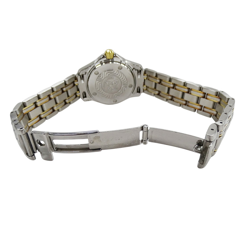 歐米茄海馬系列 2371.21 女士腕錶，120公尺防水，日期顯示，石英機芯，QZ系列，不鏽鋼錶殼，黃金錶殼，拋光黃色錶盤-3