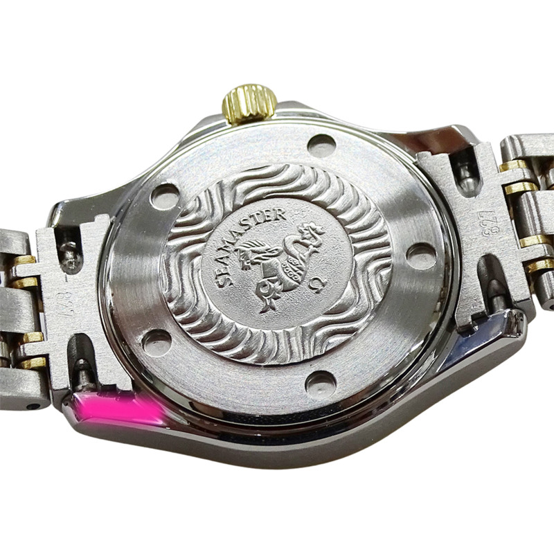 歐米茄海馬系列 2371.21 女士腕錶，120公尺防水，日期顯示，石英機芯，QZ系列，不鏽鋼錶殼，黃金錶殼，拋光黃色錶盤-6