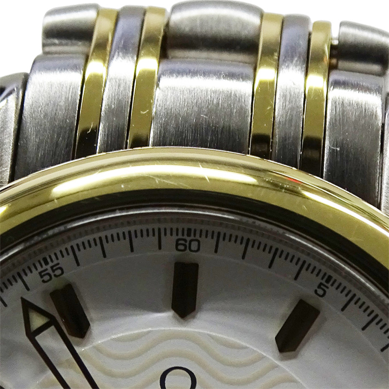 歐米茄海馬系列 2371.21 女士腕錶，120公尺防水，日期顯示，石英機芯，QZ系列，不鏽鋼錶殼，黃金錶殼，拋光黃色錶盤-11