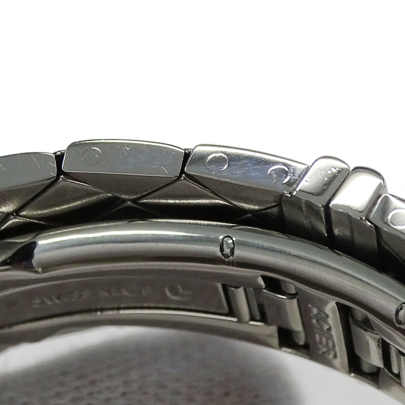 香奈兒女士絎縫石英腕錶，QZ系列不鏽鋼錶殼，銀/黑色方形錶盤，拋光處理，H0009-12