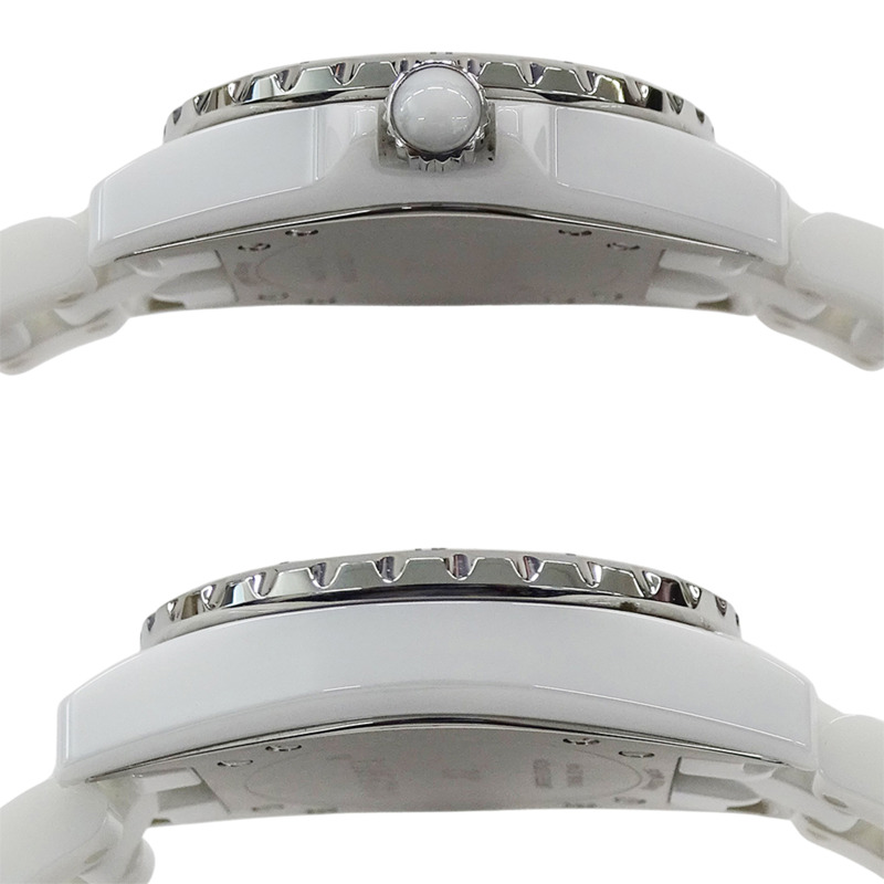 香奈兒女士腕錶，J12 日期顯示，限量發行 1200 枚，石英機芯，白色陶瓷錶殼，不銹鋼錶殼，型號 H4467，粉紅色錶盤，拋光處理-2