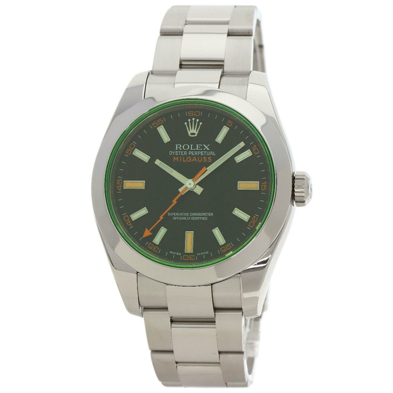 Rolex 116400GV Milgauss 男士不鏽鋼腕錶-0