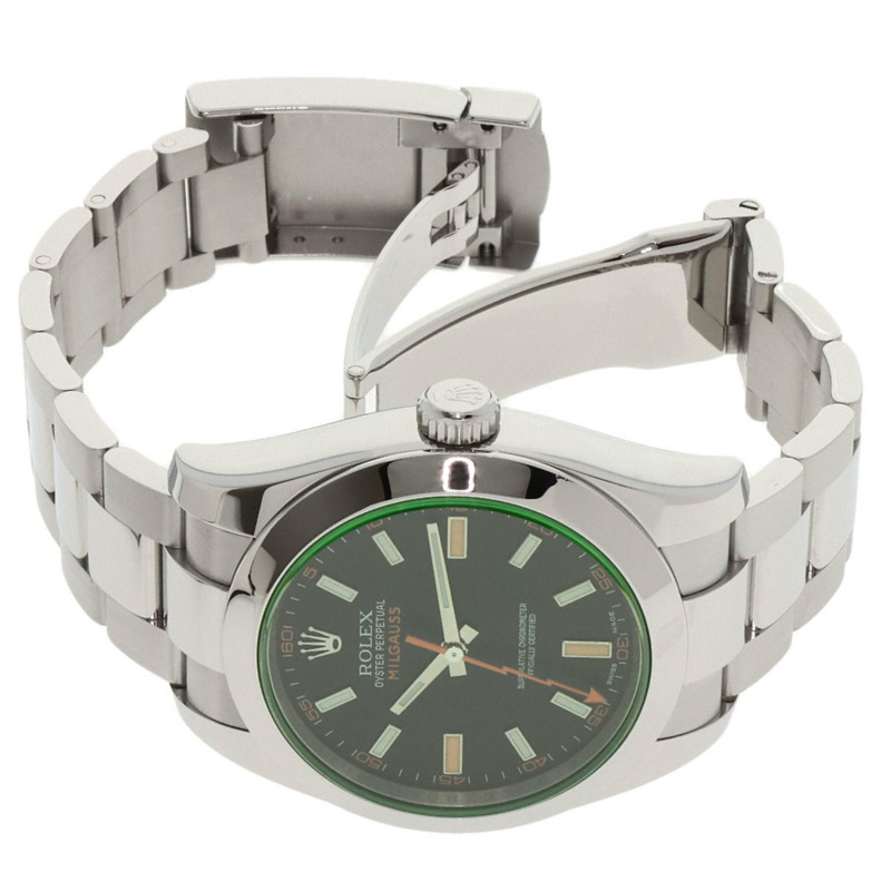 Rolex 116400GV Milgauss 男士不鏽鋼腕錶-9