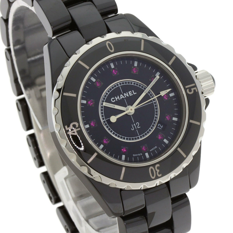 香奈兒 H1634 J12 33毫米 12P 紅寶石陶瓷女錶-3